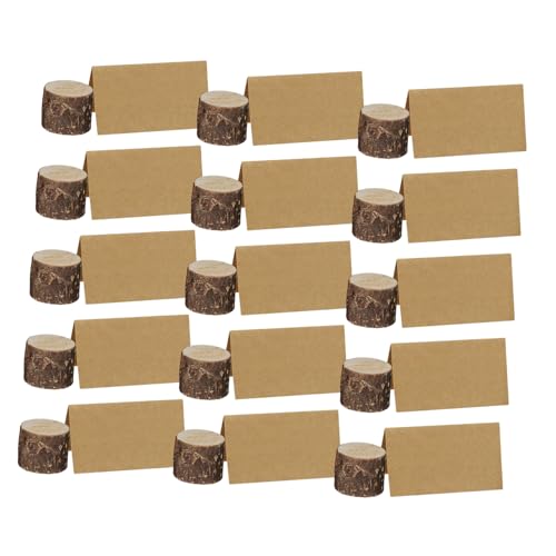 SHINEOFI 26 Sets Memohalter Aus Holz Rustikale Tischdekoration Desktop Memohalter Memoblockhalter Für Schreibtisch Karten Schildständer Rustikaler Holzstumpf von SHINEOFI