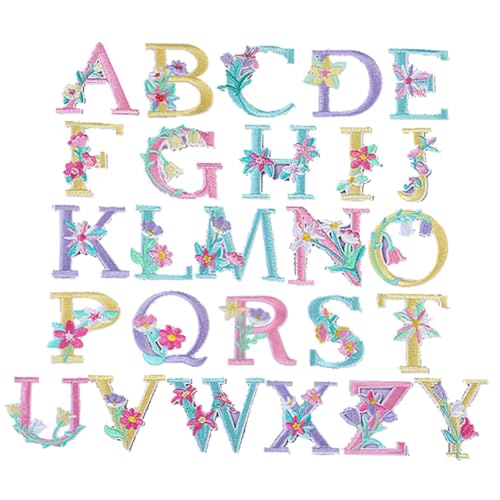SHINEOFI 26 Stück Buchstaben-patch Stoff Buchstabenflecken Flicken Nähen Stickerei Klein Briefe Flicken Für Bekleidung Flicken Für Kleidung Alphabet Gestickter Aufnäher Diy Buchstaben Kabel von SHINEOFI