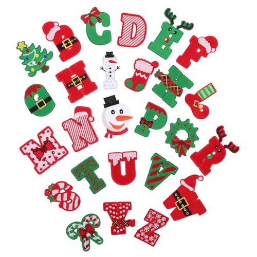 SHINEOFI 26 Stück Teilig Bestickte Weihnachts Aufnäher Bügelbilder Annähen Diy Buchstaben Applikationen für Jeans Jacken Hosen Taschen Einfache Kleidung Reparatur Festliche Dekoration SHINEOFI 26 Stück Teilig Bestickte Weihnachts Aufnäher Bügelbilder Annähen Diy Buchstaben Applikationen für Jeans Jacken Hosen Taschen Einfache Kleidung Reparatur Festliche Dekoration von SHINEOFI