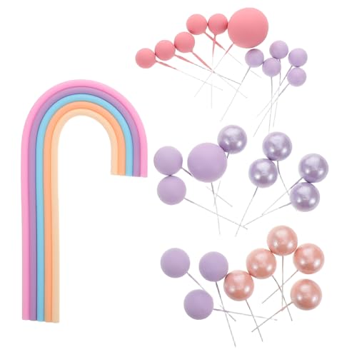 SHINEOFI 28 Stück Regenbogen-kuchenballons: Cupcake-topper, Hochzeits- Und Partydekorationen, Festivalzubehör Für Geburtstag Und Valentinstag von SHINEOFI