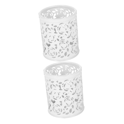 SHINEOFI 2St Stifthalter storage boxes aufbwahrungs-box schminkaufbewahrungen box Halter für Büroklammern Stift-Organizer Bleistifte Markerhalter-Organizer Schreibwarenbehälter Eisen Weiß von SHINEOFI
