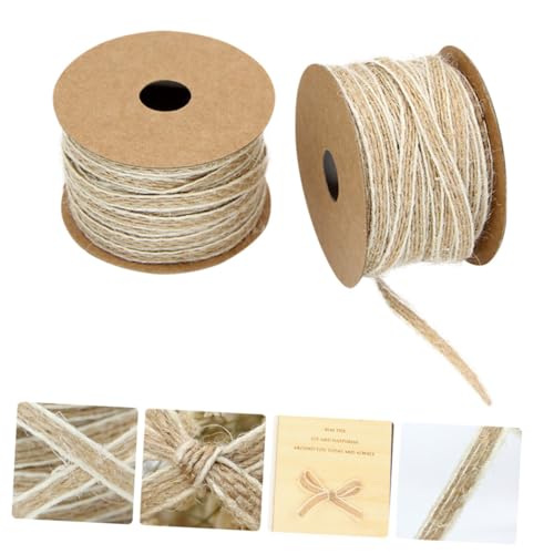 SHINEOFI 2Stücke Jute Bänder für DIY und Hochzeitsdekoration Vintage Bastelband für Weihnachten Mehrzweck Verpackungsbänder für Projekte von SHINEOFI