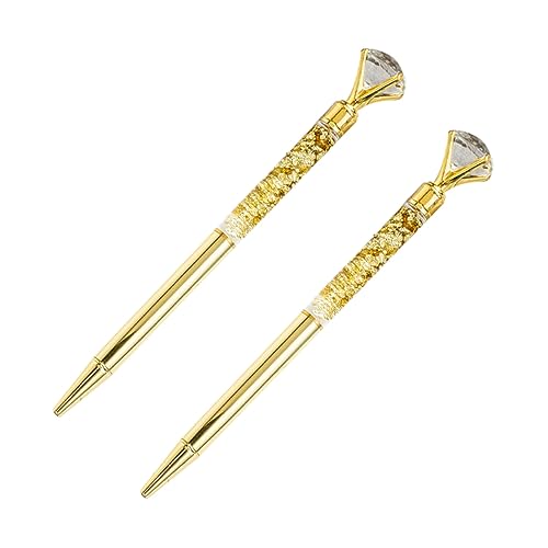 SHINEOFI 2Stücke Metall Kugelschreiber mit Goldene Stifte für Büro und Schule Glitzernde Schreibgeräte für Besondere Anlässe von SHINEOFI