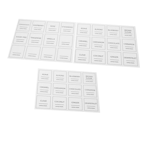 SHINEOFI 3 Blätter Kaffeetiketten Wasserfeste Beschreibbare Aufkleber für Sirup Behälter zur Einfachen Identifikation und Organisation Küche SHINEOFI 3 Blätter Kaffeetiketten Wasserfeste Beschreibbare Aufkleber für Sirup Behälter zur Einfachen Identifikation und Organisation Küche von SHINEOFI