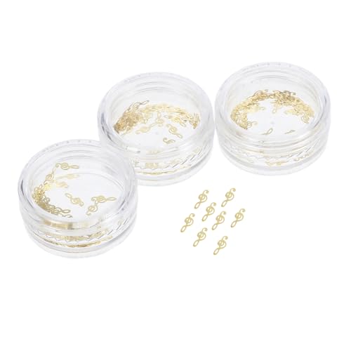 SHINEOFI 3 Boxen Musikalische Noten Füllmaterial für Epoxidharz UV Resin Filler Metallfüllstoffe für DIY Schmuck und Bastelprojekte ca Goldene Notencharms von SHINEOFI
