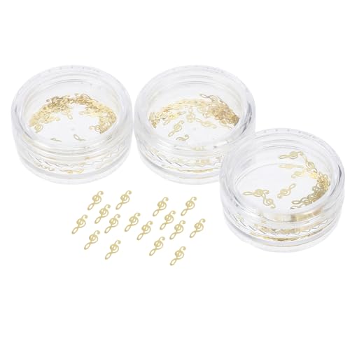 SHINEOFI 3 Boxen Musiknoten Epoxidharz Füller Boxen Goldenen Noten für UV Harz Projekte für Schmuckherstellung und Dekoration Einfach zu Verwenden und Ordentlich Verpackt von SHINEOFI
