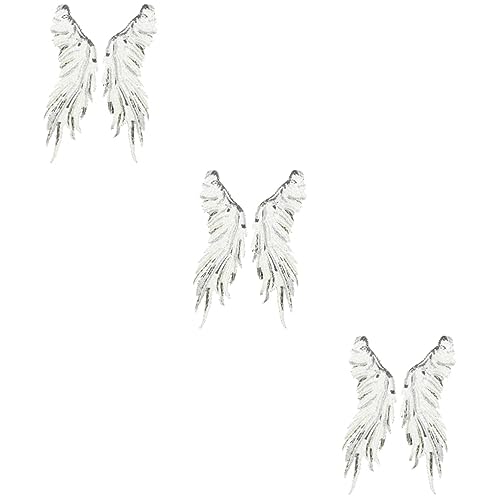SHINEOFI 3 Paar Bestickte Engelsflügel Dekoration Eleganter Flügel Aufnäher Flügel Design Aufnäher Kleidungsstück Zum Aufbügeln Flügel Aufnäher Kleidungsflügel Aufnäher von SHINEOFI