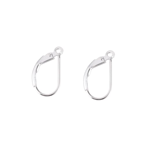 SHINEOFI 3 Paare D Förmige Französische Ohrhaken Oval Ohrdraht Silberschmuck DIY Ohrclips Metall Ohrringverschlüsse für Schmuckherstellung Zubehör von SHINEOFI