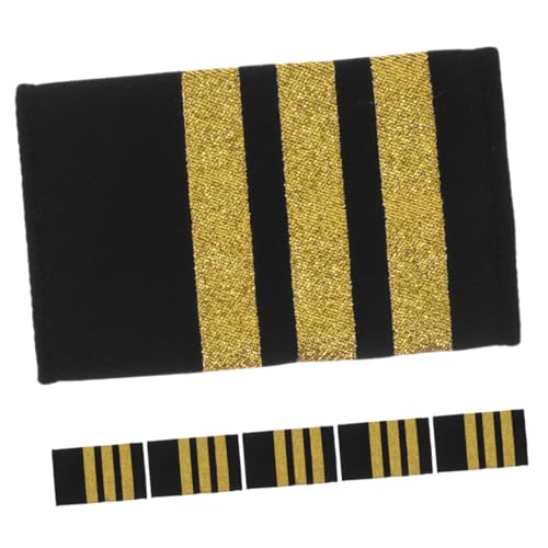 SHINEOFI 3 Paare Goldene Epauletten mit Streifen für Piloten Uniform Robuste Schulterklappen für Kapitäne Trainees Professionelle Airline Abzeichen SHINEOFI 3 Paare Goldene Epauletten mit Streifen für Piloten Uniform Robuste Schulterklappen für Kapitäne Trainees Professionelle Airline Abzeichen von SHINEOFI