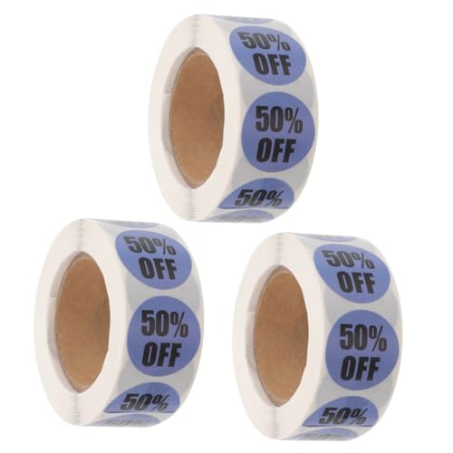 SHINEOFI 3 Rollen -Aufkleber Vinyl kleine Klebeetiketten Punktaufkleber runden Etiketten Aufkleber ad tab klebepunkte Werbeaufkleber Aufkleber Supermarkt kleine Rabattaufkleber von SHINEOFI