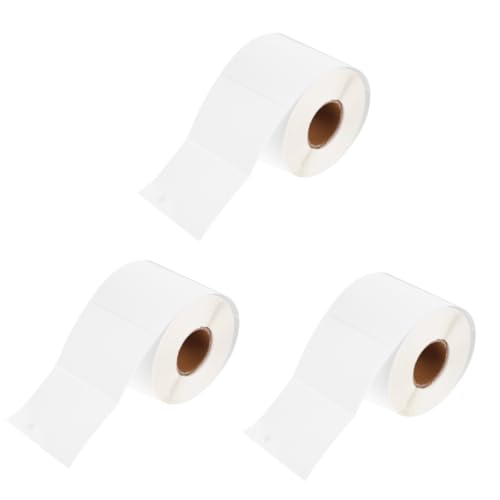 SHINEOFI 3 Rollen Etikettenpapier Etiketten Aufkleber druckbar klebrig Namensetiketten Aufkleberdruckpapier große Aufkleber Klebeetikett Aufkleberpapier bedrucken Druckerpapier Weiß von SHINEOFI