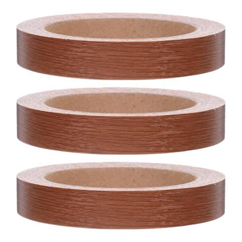 SHINEOFI 3 Rollen Holzmaserung Reparaturband Selbstklebend Holzfarbene Möbelkante für Tische Stühle Fenster Türen Fußleisten Diy Projekte Einfach Anzuwenden von SHINEOFI