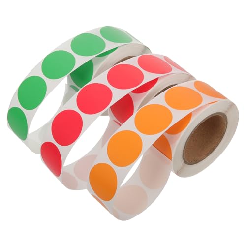 SHINEOFI 3 Rollen Kreis Aufkleber Töpfchen-trainingsaufkleber Punktaufkleber Umhüllen Aufkleber Für Laptops Kreisaufkleber Aufkleber Mit Schwarzen Punkten Kreisförmig Selbstklebendes Papier von SHINEOFI