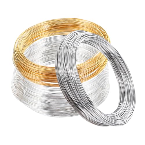 SHINEOFI 3 Rollen Memory draht Schmuckdraht Biegsam Flexibel Weiß Gold Silber Ringe DIY Schmuckherstellung Armbänder Halsketten Ohrringe Zubehör von SHINEOFI