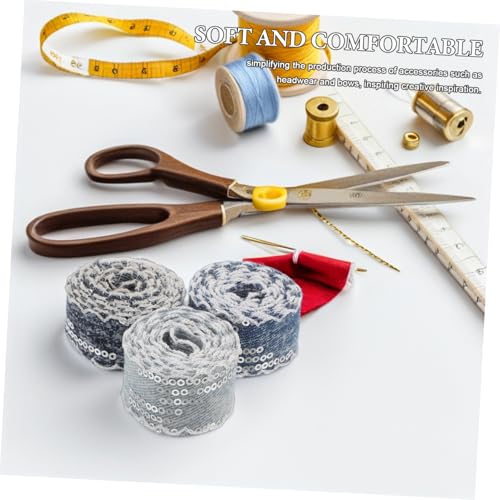 SHINEOFI 3 Rollen Pailletten Denim Zierband Breit Yards Glänzend Vielseitig Einsetzbar für Bekleidung Dekoration Diy Haarschmuck und Geschenkverpackung SHINEOFI 3 Rollen Pailletten Denim Zierband Breit Yards Glänzend Vielseitig Einsetzbar für Bekleidung Dekoration Diy Haarschmuck und Geschenkverpackung von SHINEOFI