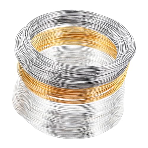 SHINEOFI 3 Rollen Schmuckdraht Memory Wire Ø Flexibler Biegsamer Basteldraht Für DIY Armbänder Ohrringe Halsketten Beading Zubehör In Weiß Gold Silber Ringe von SHINEOFI