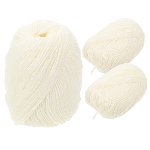 SHINEOFI 3 Rollen Strickgarn Strickpulloverschal Garn-Multipack Nähnadeln Leinengarn Faden bastelzubehör knitting wool wolldecke decken -Garn Baumwollgarn zum Häkeln Baumwolle Weiß SHINEOFI 3 Rollen Strickgarn Strickpulloverschal Garn-Multipack Nähnadeln Leinengarn Faden bastelzubehör knitting wool wolldecke decken -Garn Baumwollgarn zum Häkeln Baumwolle Weiß von SHINEOFI