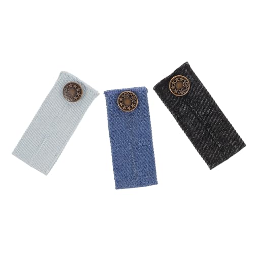 SHINEOFI 3 STÜCKE Teiliges Verstellbare Jeansbundverlängerung mit Knopf Elastischer Taillenverlängerer für Damen und Herren Bequemes Hüftband für Schwangerschaftshosen in Schwarz Hellblau SHINEOFI 3 STÜCKE Teiliges Verstellbare Jeansbundverlängerung mit Knopf Elastischer Taillenverlängerer für Damen und Herren Bequemes Hüftband für Schwangerschaftshosen in Schwarz Hellblau von SHINEOFI