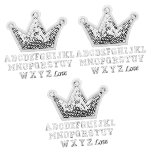 SHINEOFI 3 Sätze Banner Heilen Patch Brief Kleidung Für Alphabet Sticker Buchstabenaufkleber Letter Stickers Stickbuchstaben Aufbügeln Kleiderflicken Flecken Pailletten Silver 28 Stück * 3 SHINEOFI 3 Sätze Banner Heilen Patch Brief Kleidung Für Alphabet Sticker Buchstabenaufkleber Letter Stickers Stickbuchstaben Aufbügeln Kleiderflicken Flecken Pailletten Silver 28 Stück * 3 von SHINEOFI