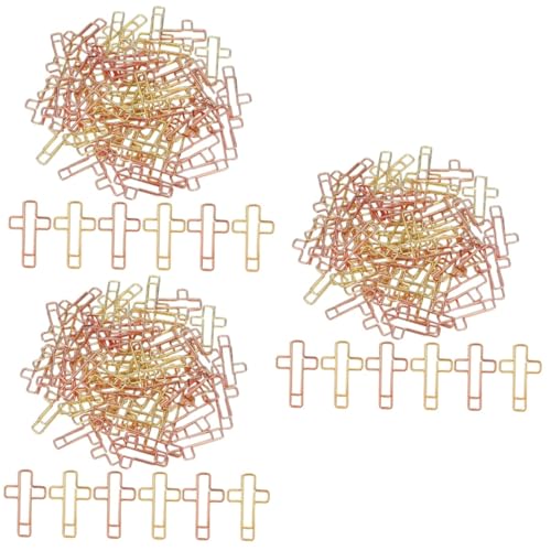 SHINEOFI 3 Sätze Bibel Büroklammern Herz Büroklammern Papierclips Zeitschrift Rosa Büroklammern Visitenkarten Halterung Aktenregal Kreuzförmige Lesezeichen Papierklemmen Metall 40 Stück * 3 von SHINEOFI