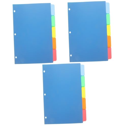 SHINEOFI 3 Sätze Binder Notizbuch Registerteiler Farbbeschriftete Trenner Großer Büroordner Themen Organizer Arbeit Zum Klassifizieren Index Klassifizierte Etiketten 5 Stücke * 3 von SHINEOFI