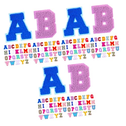 SHINEOFI 3 Sätze Buchstaben-patch Stickzubehör Bastelzubehör Apfelding Aufnäher Set Bügel Briefe Nähen Kleider Stoffflicken Für Kleidung Gestickte Aufnäher Handtuchstickerei 52 Stück * 3 von SHINEOFI
