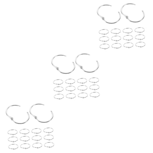 SHINEOFI 3 Sätze Buchzubehör Klein Groß Bindemittel Schlüsselringe Für Bastelarbeiten Größe Buch Ringe Buchbinderinge Karten Ringe Schließe Schnallen-geschenkkarte Eisen Silver 20 Stück * 3 von SHINEOFI