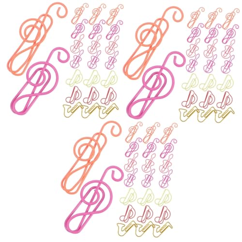 SHINEOFI 3 Sätze Büroklammer Beachten Musikclips Formen Von Büroklammern Musical Musiknoten-büroklammer Scrapbooking Scrapbbok Büroklammer Für Die Schule Markierungsclip Metall 60 Stück * 3 von SHINEOFI