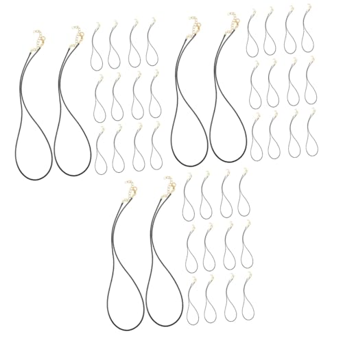 SHINEOFI 3 Sätze DIY Handgewebte Hochwertige Halskette Lederseil Schwarz Anhänger Seil Anhänger Schmuckzubehör Material 50 Stück Gold Schmuckverbinder Halskette Ketten Schmuck 50 Stück * 3 von SHINEOFI