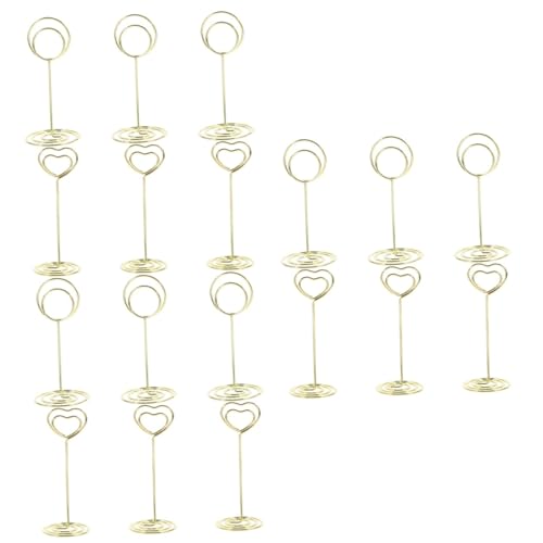 SHINEOFI 3 Sätze Desktop-notizhalter Bürodeko Büro Dekoration Namenskartenhalter Für Die Hochzeit Bildhalter-clips Tischnummer Steht Fotokartenhalter Aluminiumlegierung Golden 6 Stück * 3 von SHINEOFI