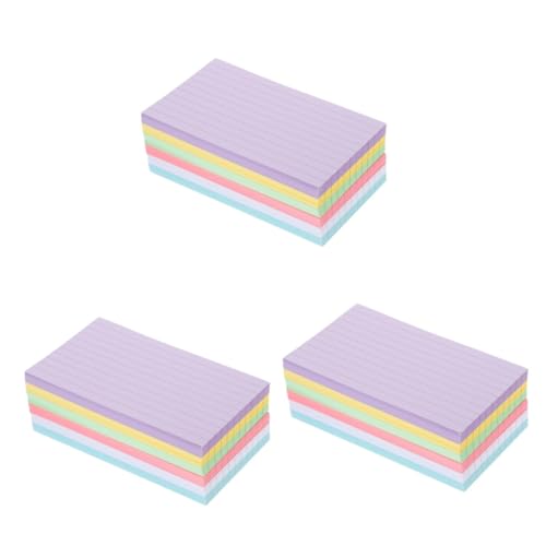 SHINEOFI 3 Sätze Farbige Karteikarten Bunt Groß Karteikarten Lernen Wortkarten Schreiben Schreibutensilien Büromaterial Notepad Karteikarten Farbig Speicher Karteikarten Papier 300 Blatt*3 von SHINEOFI