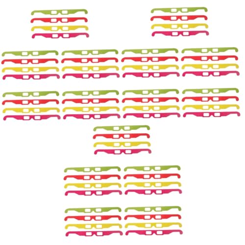 SHINEOFI 3 Sätze Feuerwerksbrille Set Papprahmen Anaglyph Brillen Für Filme Und Partys Rote Gelbe Grüne Und Pinke Gläser Für Erlebnisse 20 Stück * 3 von SHINEOFI