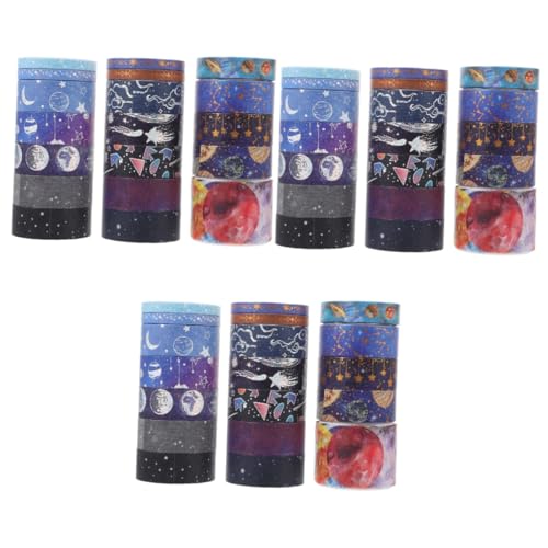 SHINEOFI 3 Sätze Galaxy-papierband Kunstband Papier Klebeband Scrapbooking Zubehör Büro Dekoration Washi-tape-ästhetik Journaling-zubehör Hochwertiges Japanisches Papier 19 Rollen * 3 von SHINEOFI