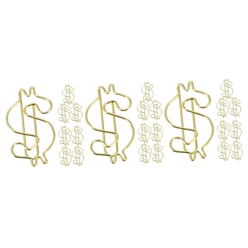 SHINEOFI 3 Sätze Goldene Büroklammer Papierklammern Büroklammern Für Die Schule Geformt Clips Das Büro Hängende Bilder Drücken Büro Schule Büroklammern Bürozubehör Legierung 10 Stück * 3 von SHINEOFI