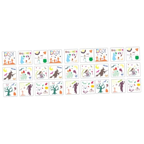 SHINEOFI 3 Sätze Halloween-zeichnungsvorlage Gemischt Schablone Geist Halloween Vorlagen Halloween Bastelvorlagen Hohle Zeichnungsvorlage Halloween-diy-tool Das Haustier Weiß 9 Stück * 3 von SHINEOFI