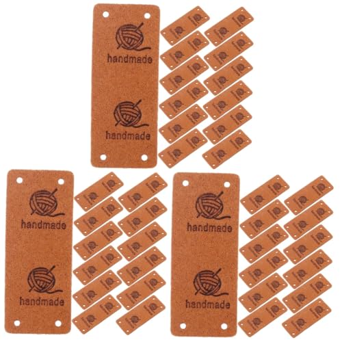 SHINEOFI 3 Sätze Handgefertigtes Lederetikett Basteletiketten Zum Nähen Personalisierte Genähte Etiketten Namensschilder Für Kleidung Etikett Zum Nähen Von Kleidung Stich 30 Stück * 3 von SHINEOFI