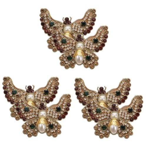 SHINEOFI 3 Sätze Heißkleber-bodenstoffaufkleber Patch Flecken Dekorativ Stickerei Flicken Für Kleidung Kleidungsstück Applikation Schuhe Zubehör Heißschmelzkleber 2 Stücke * 3 von SHINEOFI