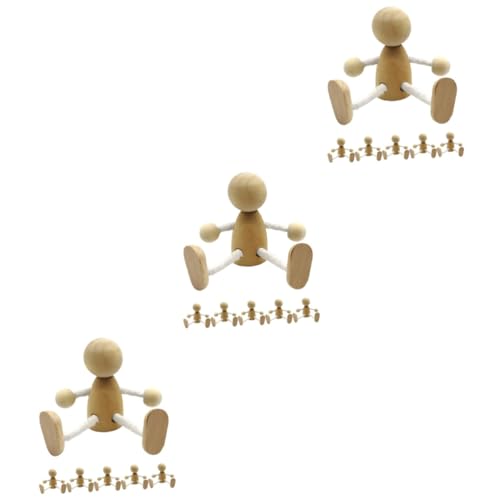 SHINEOFI 3 Sätze Holzfiguren Ausmalen Puppe Für Unvollendet Anbindung Holzspielzeug Holzfiguren Menschen Holzstifte Von Tischdekorationen Miniaturdekor Hölzern 6 Stück * 3 von SHINEOFI
