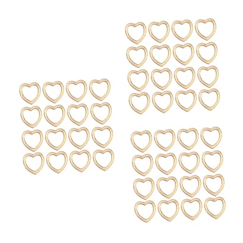 SHINEOFI 3 Sätze Holzhandwerk Holzdeko Holzherzdekoration Holzherzschmücken Holzherzbasteln Holzherzstücke Holzherzschmuck Artikel Herstellung Holzverzierung Bambus 200 Stück * 3 von SHINEOFI