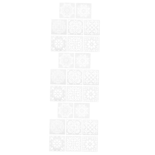 SHINEOFI 3 Sätze Kinderzeichnungsvorlagen Mandala-schablonen Für Mandala-punkt-vorlagen Malen Schablonen Vorlagen Zum Zeichnen Von Blumen Bunte Mandala-vorlagen Weiß 8 Stück * 3 von SHINEOFI
