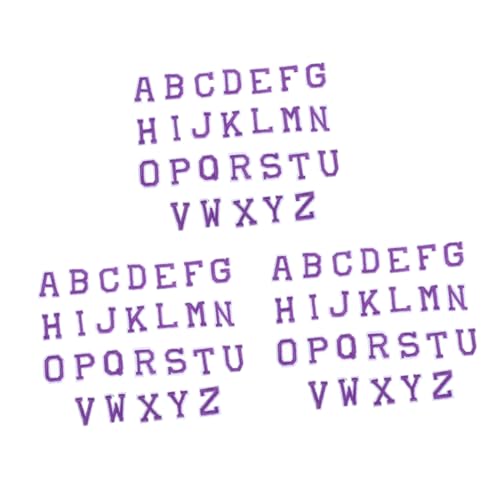 SHINEOFI 3 Sätze Kleine Bestickte Buchstaben Aufnäher A-z aus Filz in Lila zum Aufnähen für Kleidung Hüte Jeans Taschen Vollständiges Alphabet zur Dekoration und Reparatur von SHINEOFI