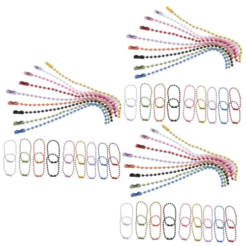 SHINEOFI 3 Sätze Kugelketten Perlenkugeln Bunt Farbige Ketten Schlüssel Dekoration Weihnachtsperlenkette Party Schild Und Ball Ornamente Groß Schüttgut Drinnen Eisen 100 Stück * 3 von SHINEOFI