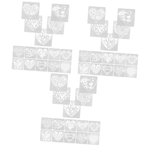 SHINEOFI 3 Sätze Liebe Herz Zeichnungsvorlage Herzschablonen Zum Malen Wandschablonen Zum Bemalen Und Sprühschablonen Schablonen Für Wandbemalung Schablonen in Herzform Weiß 15 Blätter * 3 von SHINEOFI