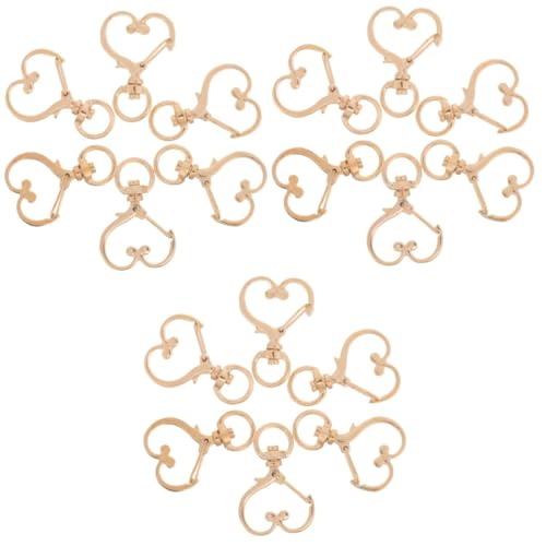 SHINEOFI 3 Sätze Liebe Schlüsselanhänger Schlüsselanhänger-zubehör Etiketten Bulk-schlüsselringe Schlüsselschnalle Wichtiges Bastelzubehör Schnalle Für Schlüssel Metall Golden 6 Stück * 3 von SHINEOFI