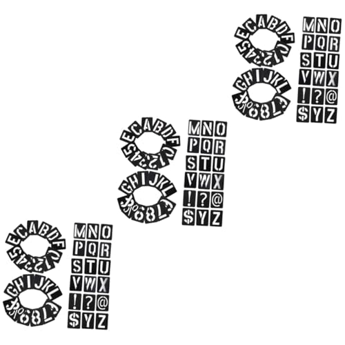 SHINEOFI 3 Sätze Lineal für Briefvorlagen Schablonen für die Kartenherstellung Buchstabenschablonen schablonen für wandbemalung schriftschablone Schablonen sprühen Alphabet-Form pp Black von SHINEOFI