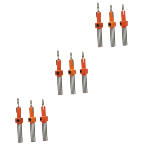 SHINEOFI 3 Sätze Senkbohrer Versenken Bohren Granit Loch Kernbohrer Gegenversinken Lochbohrer Holzbearbeitungs-plug-fase Kegelbohrer Anfasfräser Hochgeschwindigkeitsstahl Orange 3 Stück * 3 von SHINEOFI