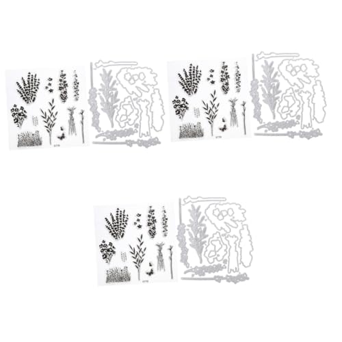 SHINEOFI 3 Sätze Stanzform aus Metall Hochzeit Prägung Stanzungen Kartenherstellung stirbt cutting mat zuschneidematte stirbt für die Kartenherstellung Party-Stanzformen Kohlenstoffstahl von SHINEOFI