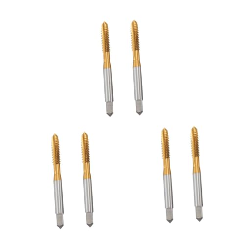 SHINEOFI 3 Sätze Titannitrid Beschichtete Spiralbohrer Mit Gewindeschneider Für Kunststoffe Hochgeschwindigkeitsstahl Für Bohrmaschinen Und Cnc Fräsen 2 Stück * 3 von SHINEOFI