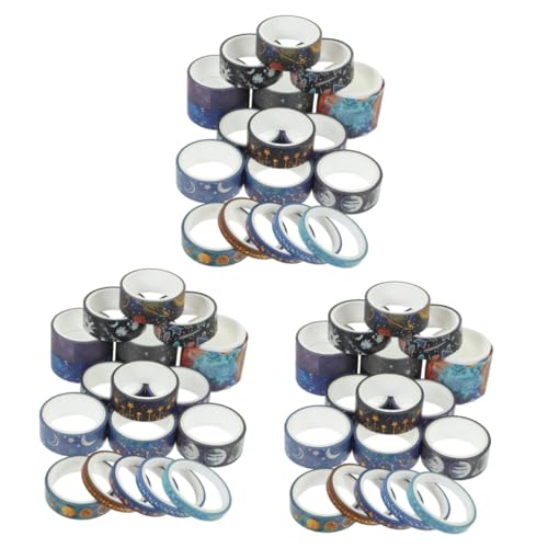SHINEOFI 3 Sätze Universum-stern-taschenaufkleber Sternpapierstreifen Band Masse Uv Fest Geschenkband Geschenkeband Dünnes Washi-tape Diy Klebeband Japanisches Papier 19 Rollen * 3 von SHINEOFI