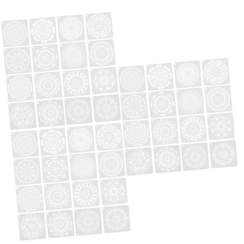 SHINEOFI 3 Sätze Wandverkleidung Wand Polsterung Bastelvorlagen Wandgemälde Wandbild Junior Mandala Malschablonen Tägliche Teenager-schablonen Kleine Blumenvorlagen Plastik 16 Blätter * 3 von SHINEOFI